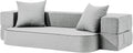 SUYOLS 2-in-1 Folding Sofa Bed with Pillows - Folding Chair Floor Couch & Sleeping Mattress - Washable Cover & Memory Foam Sleeper Chair for Living Room/Guest Room/Apartment/Loft, Light Gray, Twin
