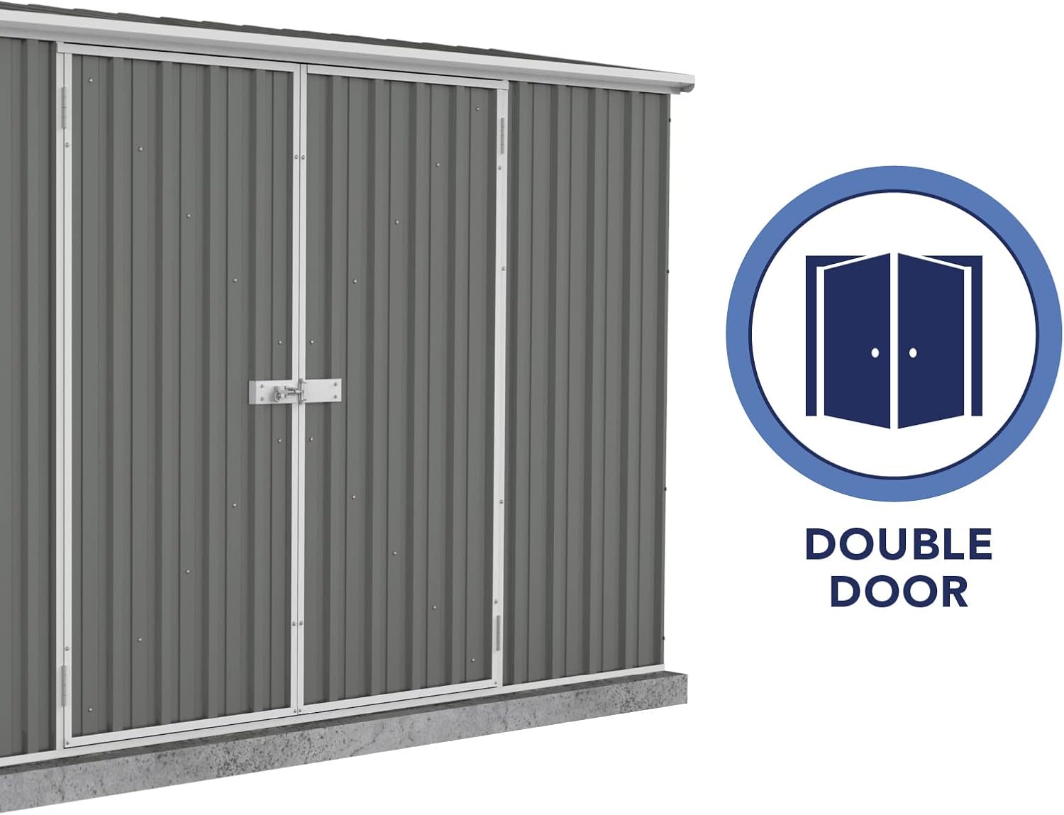 Absco Premier Storage Sheds, 10'x5' Metal Garage, DIY Backyard Shed, Utility Tool Storage, Weather & Wind Resistant Aluminum Panels & Steel Frame, Maintenance-Free, 12 Year Warranty, Woodland Gray