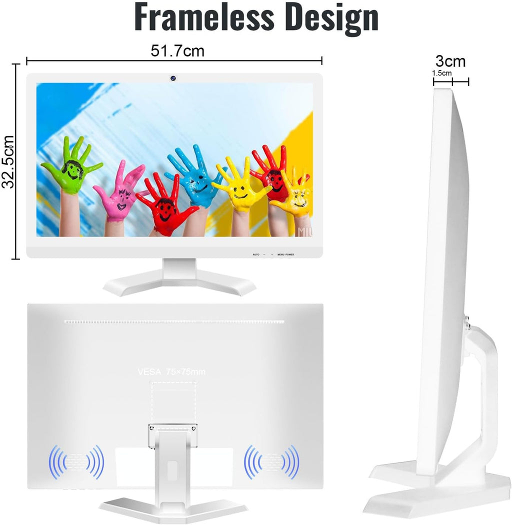 22 Inch Touchscreen Monitor with Webcam @1920x1080P Full HD IPS Panel Built-in Speakers HDMI VGA Ports