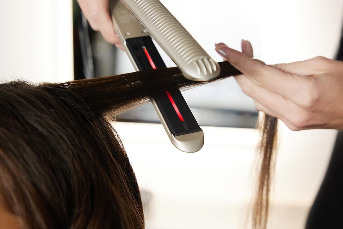 YA-MAN Spa Styler Straight+Wave Flat Iron Hair Straightener and Curler 2in1 - Advanced Japanese Technology, Dual Voltage, Titanium Tourmaline Plates with Red Light Therapy, 5 Settings (Slate Gray)