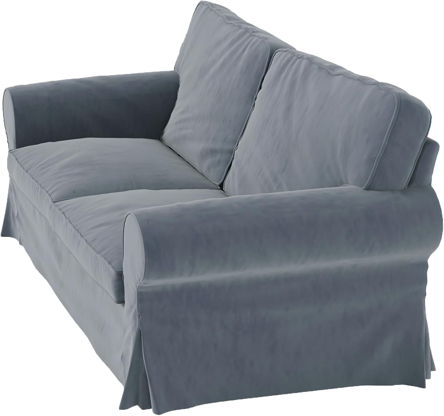 Velvet Pets Friendly Sofa Covers Made Compatible for IKEA Ektorp Loveseat Two Seat Slipcovers (Velvet Light Gray Ektorp 2)