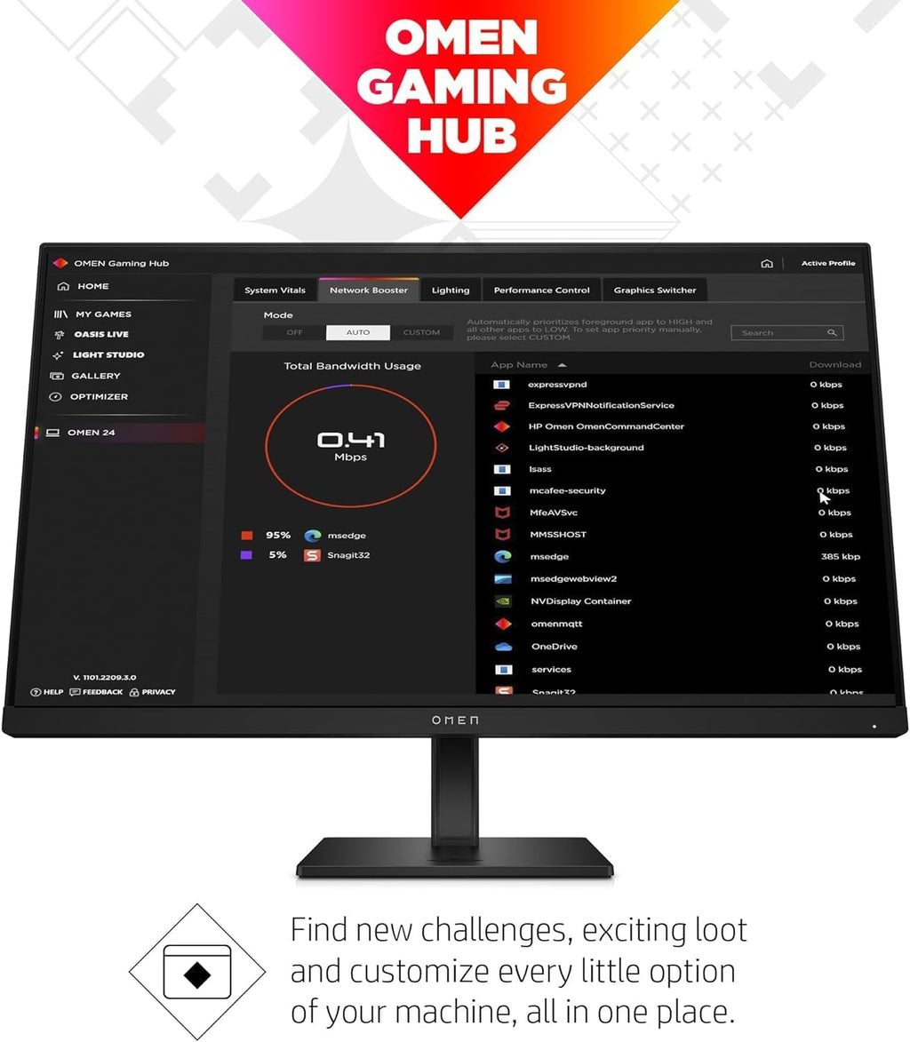 HP OMEN 27q 27 inch QHD Gaming Monitor 165Hz IPS 1ms AMD Freesync Premium Console Compatible DisplayPort Dual HDMI VESA Mountable for Laptop Computer PS5 Xbox Desk Setup, Black (Renewed)