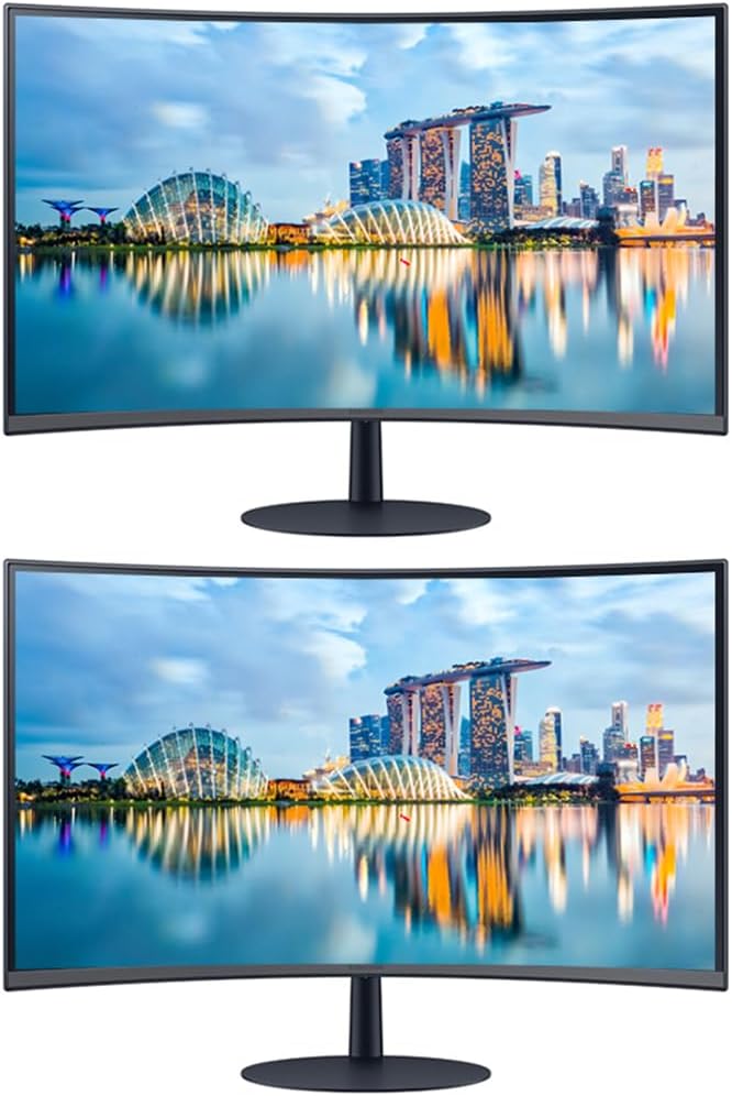 Samsung S39C 32-inch 1080P FHD Curved IPS LCD Monitor, 2-Pack Bundle with FreeSync, HDMI, DisplayPort, Speaker (S32C394EAN)