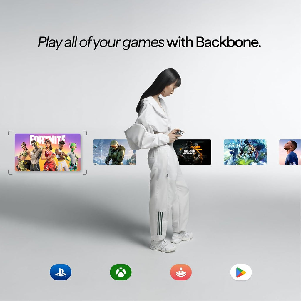 BACKBONE Pro Mobile Gaming Controller for iPhone 15/16/17 & Android, USB-C/Bluetooth Controller, Stream Xbox, Play Call of Duty, PlayStation via iOS Remote Play - 3 Months Apple Arcade Included