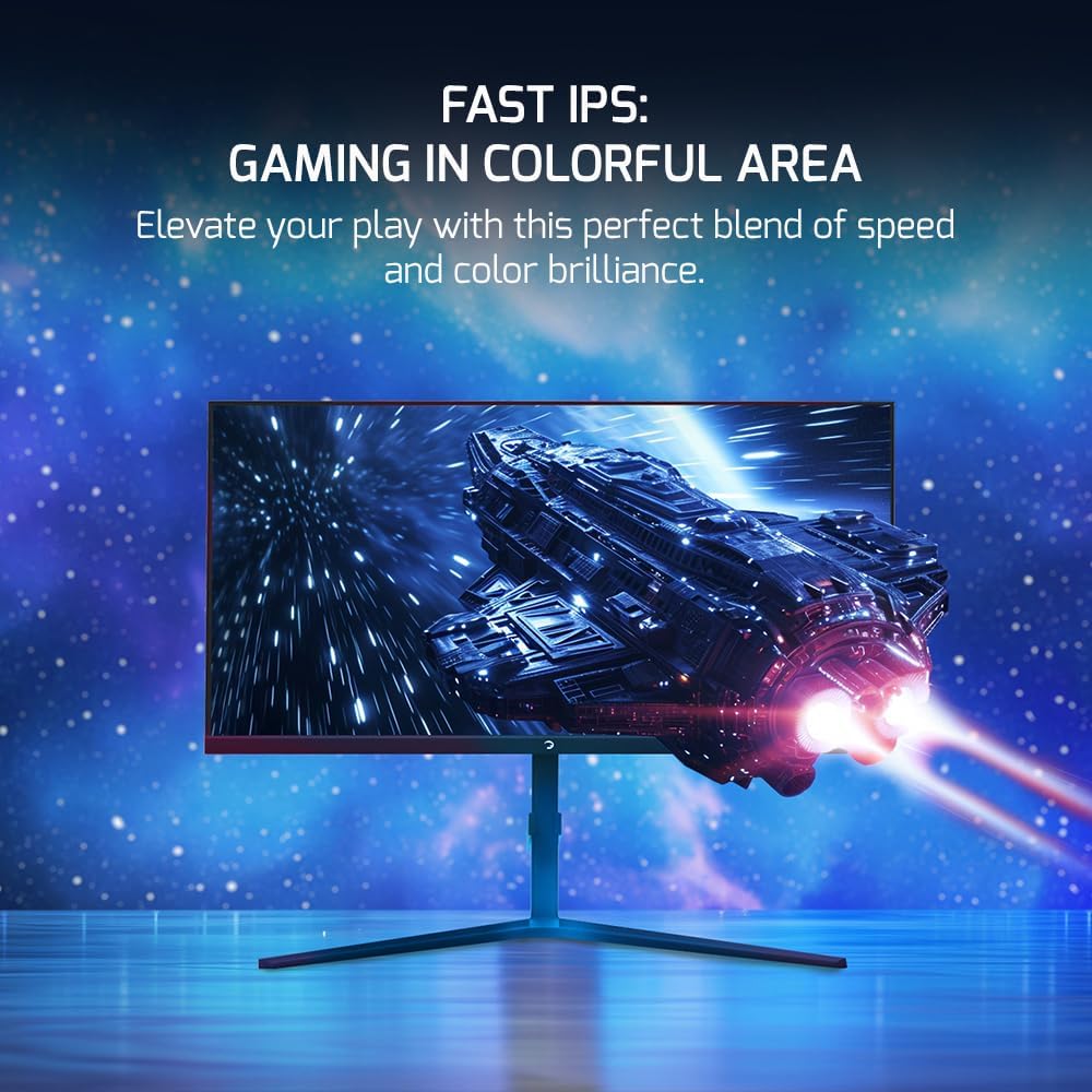 GAMEPOWER Rapid 27 inch Gaming Monitor 360Hz 1ms, 1080P Flat IPS, HDR10 Height/Tilt/Swivel/Pivot Adjustable RGB Anti-Glare Display, HDMI/DP/USB, FreeSync, G-Sync, 350 cd/m² Bright LEDs, Laser Logo