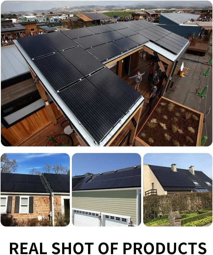 2PCS Solar Panels 360 355 Watt 48/24 Volt, Total 720W High-Efficiency Half Cell Monocrystalline PV Module Power Charger for RV Marine Rooftop Farm Battery and Other Off-Grid Applications