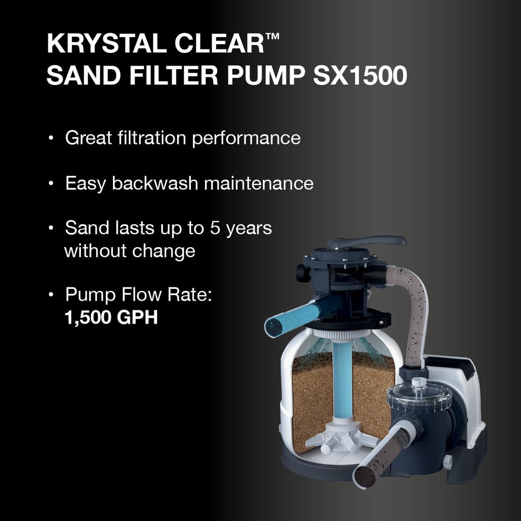 INTEX 26317MZ 15ft x 48in Ultra XTR Frame Deluxe Above Ground Swimming Pool Set with 1500 GPH Sand Filter Pump, Removable Ladder, Ground Cloth, Pool Cover, SuperTough, Puncture and Rust Resistant