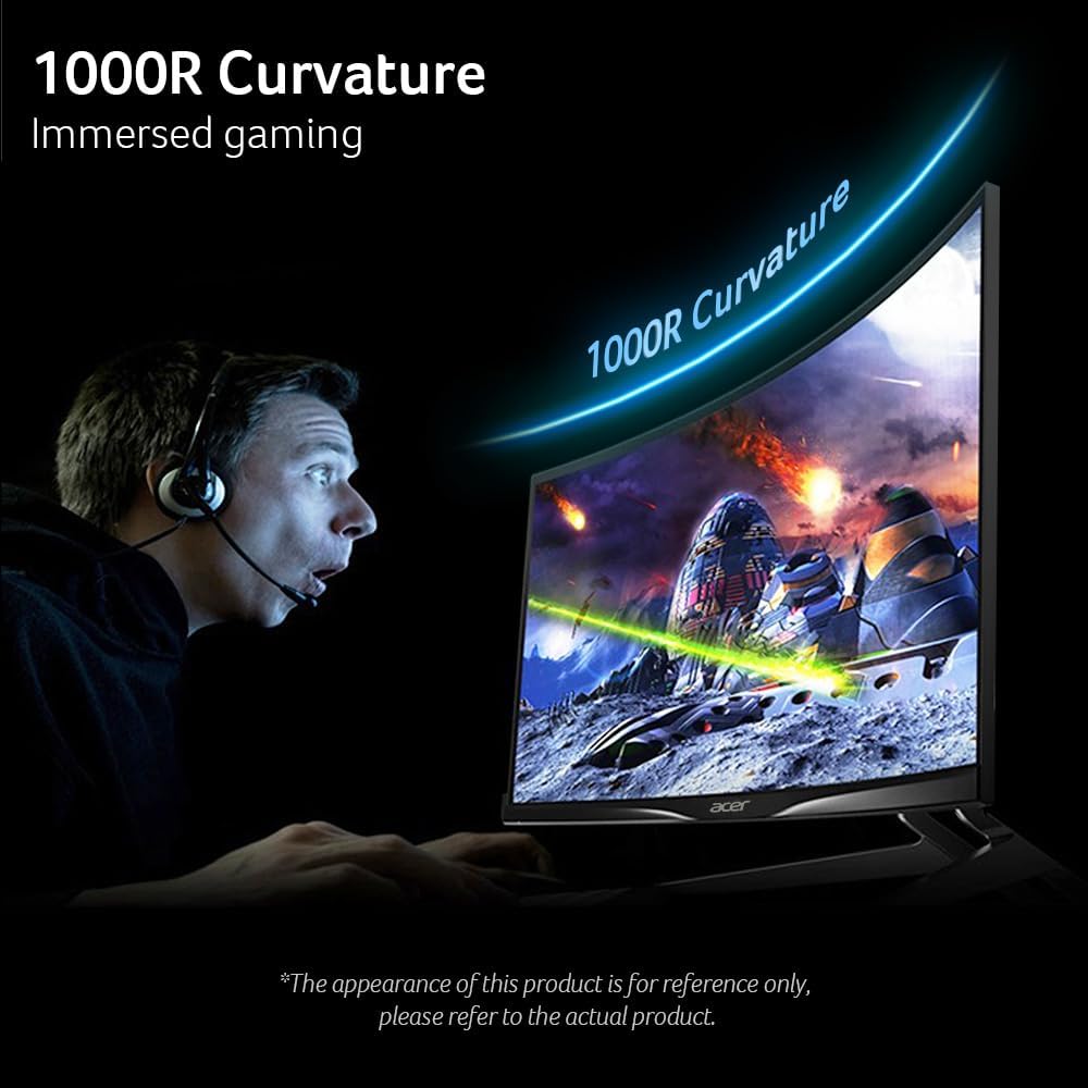 Acer Nitro 49' Gaming Monitor | UltraWide DQHD 5120 x 1440 | 1000R 32:9 Curved | AMD FreeSync | Up to 120Hz Refresh Rate | 3ms (G to G) | 1 x Display Port 1.4 & 2 x HDMI 2.0 Ports | EI491CUR J0biiphx