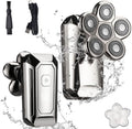 Electric Razor for Men, Bald Shaving Machine Electric Shaver For Men Beard Hair Trimmer Body Grooming Kit Six Blade Electric Razor LCD Display (Color : Silver)