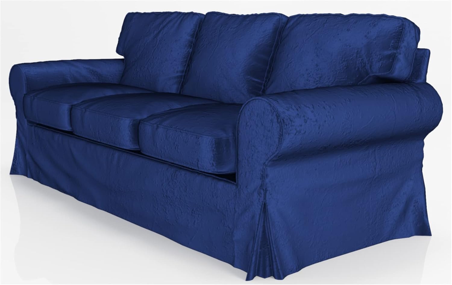 Velvet Pets Friendly Sofa Covers Custom Made Compatible for IKEA Ektorp Three Seat Sofa Slipcovers (Velvet Blue Ektorp 3)