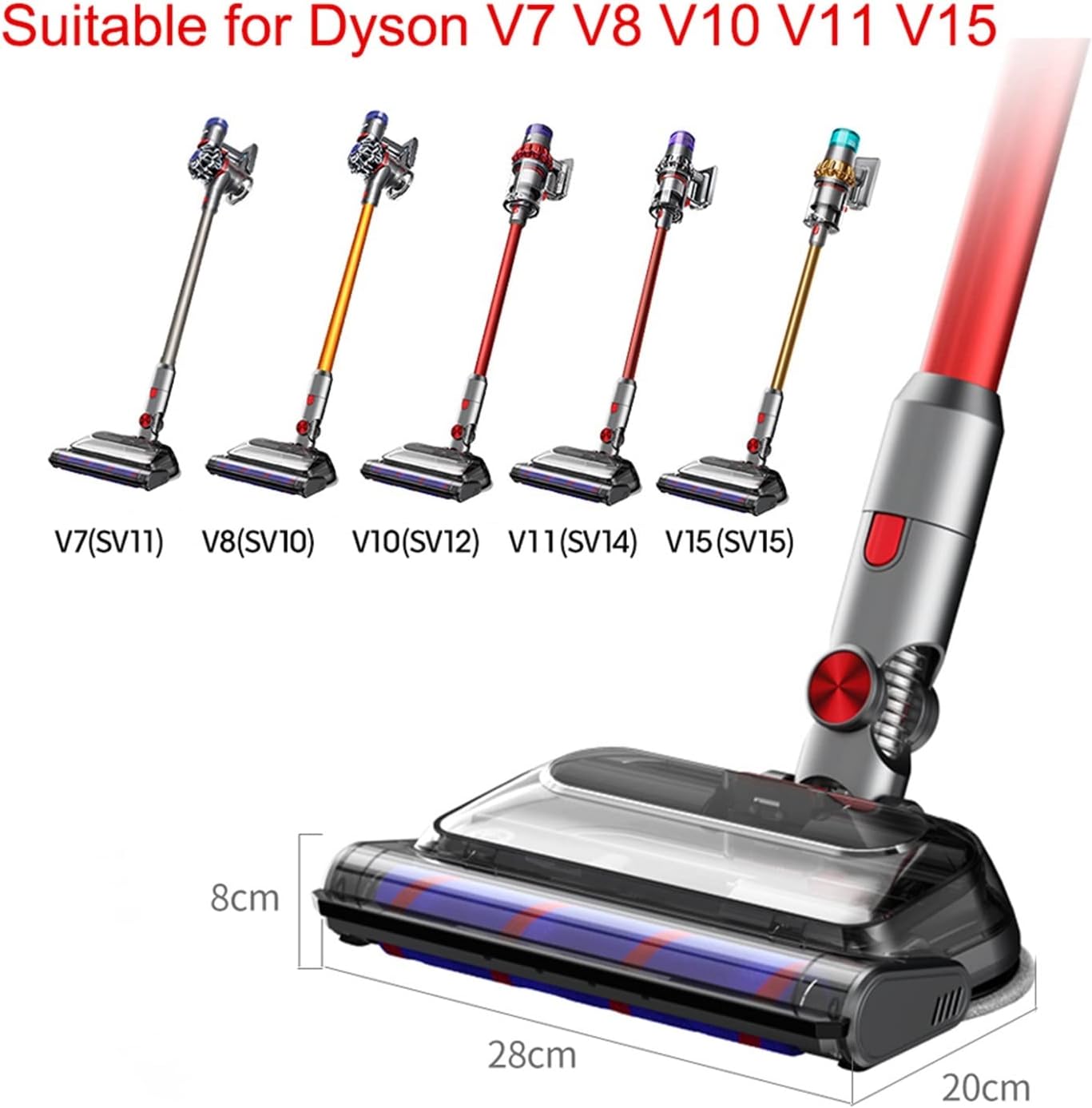Electric Dry And Wet Floor Brush Heads. Compatible For Dyson V11 V7 V8 V10 V15. Spare Parts For The Vacuum Cleaner Home Floor Mop Heads