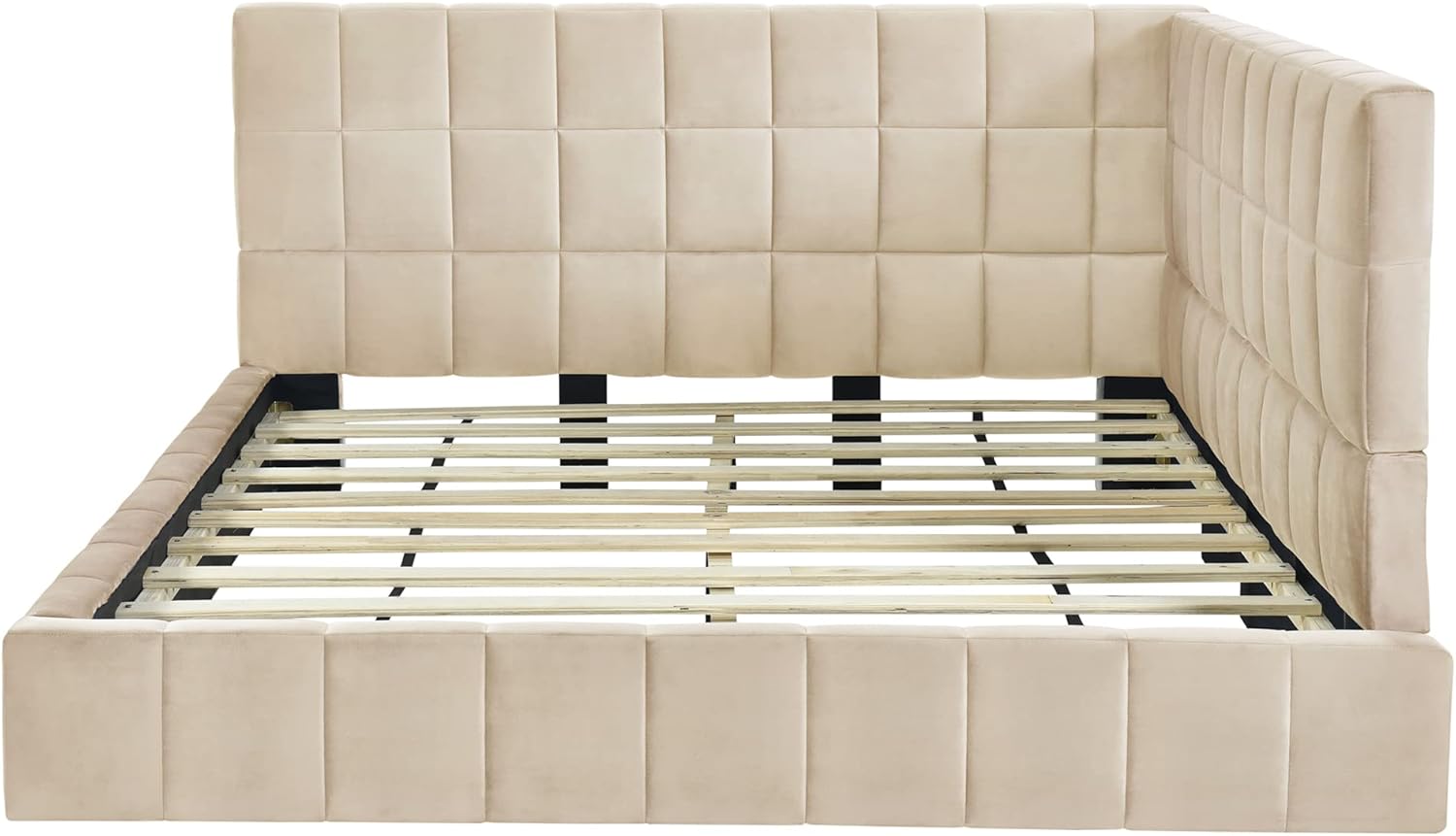 Merax Full Size Daybed, Full Upholstered Daybed Sofa Bed Frame, No Box Spring Needed, Beige
