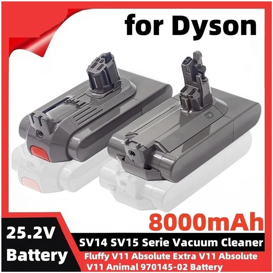8000mAh Battery 25.2V 8.0Ah Compatible with Dyson SV14 SV15 Vacuum Cleaner Fluffy SV15 V11 Absolute Extra V11 Animal 970145-02(8000mAh)