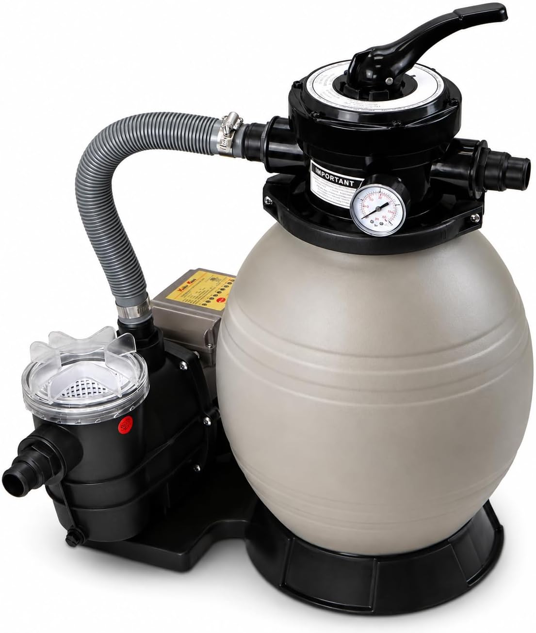 XtremepowerUS 13' Sand Filter with 3/4HP Pool Pump Digital Programmer Timer 2,640 GPH for Above Ground Swimming Pool Pump Set Up To 10,000 Gallons