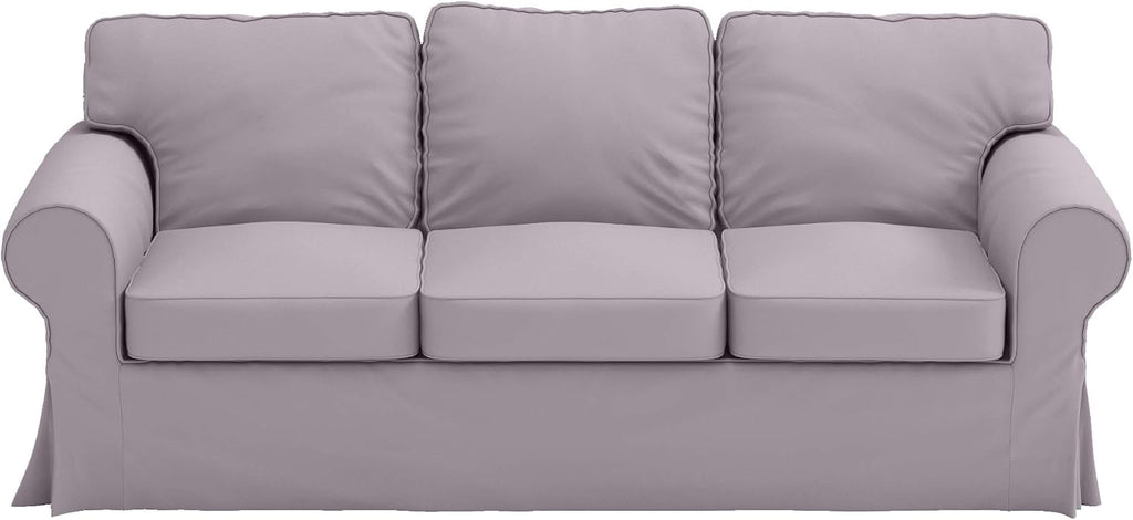 Sofa Covers Compatible with IKEA Ektorp 3 Seat Sofa Slipcovers (Polyester Flax Light Gray, Ektorp Sofa)