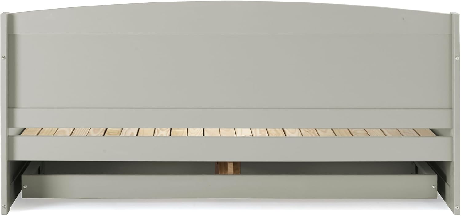 Alaterre Furniture Harmony Twin to King Daybed with Pop Up Trundle Bed - Solid Wood Twin Day Bed with 2 Pull-Out Storage Drawers and 400lb Capacity - For Kids, Guest Room, Living Room (Dove Gray)