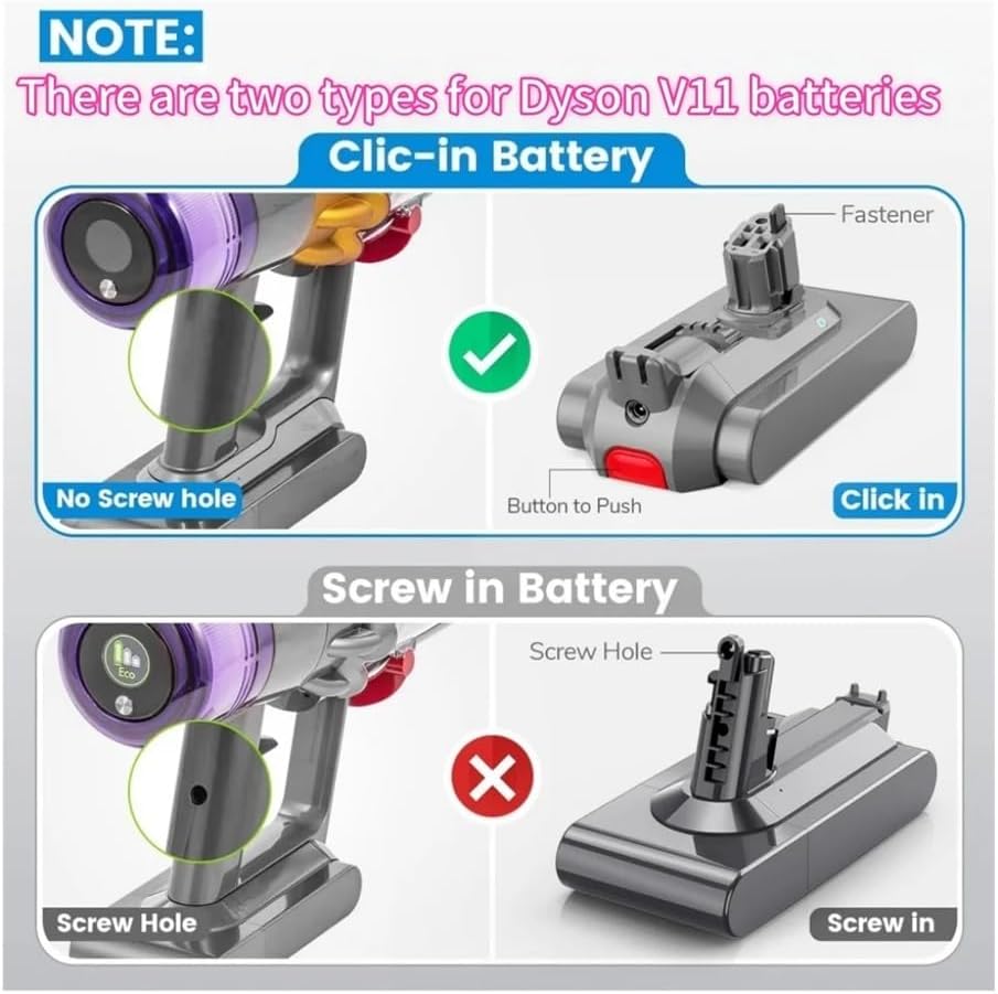 25.2V 6000mAh/8000mAh Replacement Battery V11 Vacuum Cleaner - Compatible with Dyson SV15, SV16, SV17, SV18, SV22 High Performance and Long Lasting Power(6000mAh)