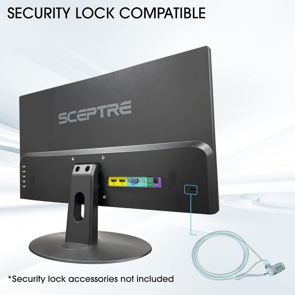 Sceptre 24-inch Prime Monitor Thin 1080p LED Monitor 99% sRGB 2x HDMI VGA Build-in Speakers, Machine Black (E248W-19203R 2025 Series)