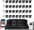 GW Security UltraHD 4K Face Recognition Two-Way Audio 32 Channel Security Camera System with 32 x 8MP Real-Time Full Color Night Vision Outdoor & Indoor AI PoE Bullet Cameras, NDAA & TAA Compliant
