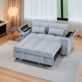 oaaktu 65''Convertible Sleeper Sofa Bed,3-in-1 Pull Out Couch Bed with 360 Degree rotatable Side Table and USB Ports for Living Room,RV (07 Light Grey)