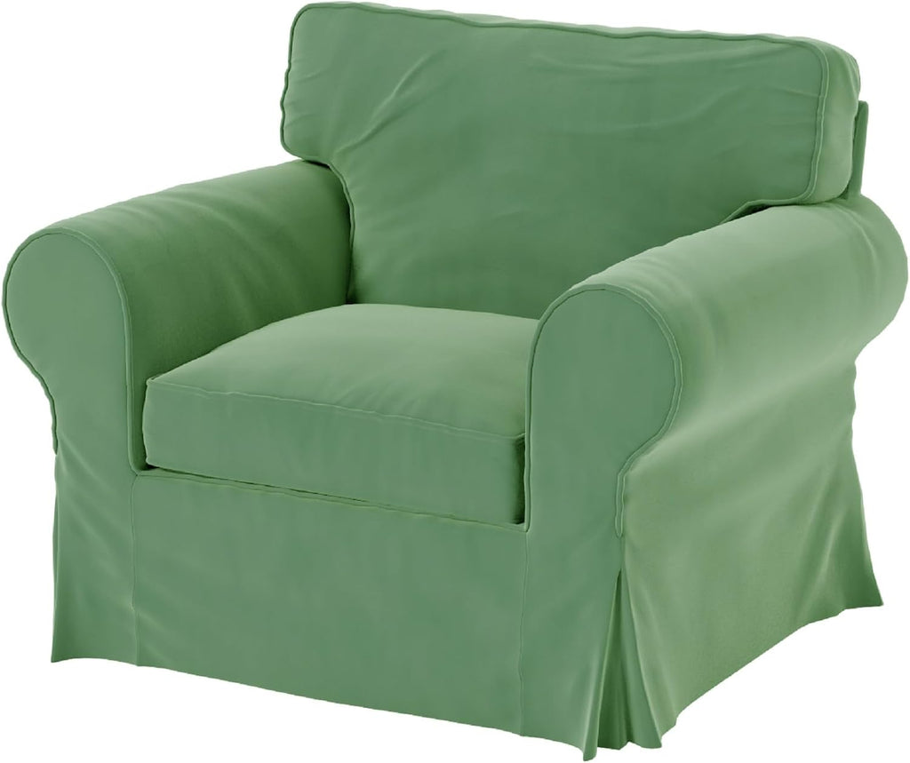 Velvet Pets Friendly Sofa Covers Custom Made Compatible for IKEA Ektorp Sofa Slipcovers (Velvet Light Green Chair)