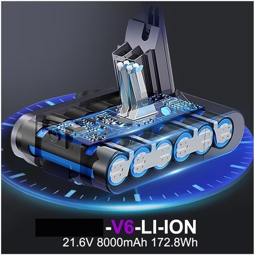 6000/8000/9800/12800mAh Replacement Battery for Cordless Vacuums | Compatible with V6 V7 V8 V10 V11 Vacuum Models(V11 9.8Ah Charger)