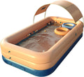 YUEWO Inflatable Swimming Pool with Canopy Outdoor Above Ground Portable Pool for Adults Blow Up Pool for Family Garden Backyard (Pink, 260x160x68cm/102x63x27inch)