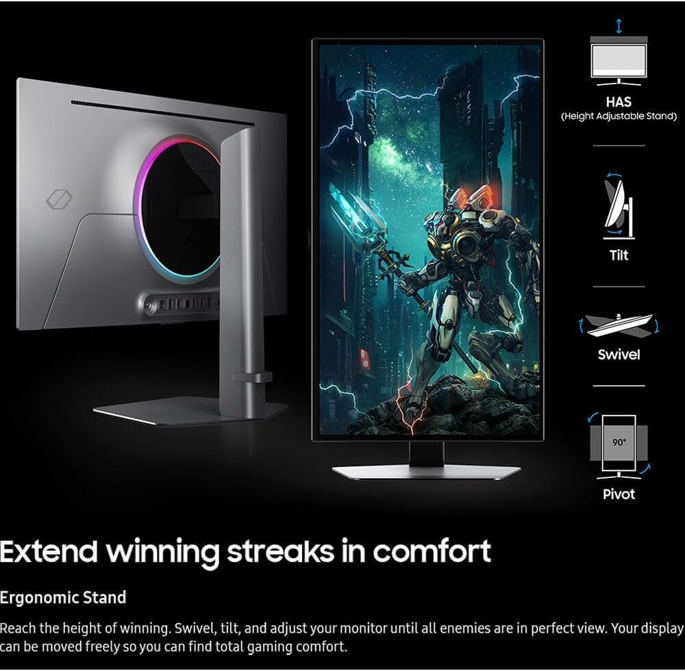 Samsung Odyssey OLED G6 27' QHD Gaming Monitor 360Hz Display with Anti-Glare, Flicker Free, VESA Mount (100mm), HDMI, Displayport & Dockztorm USB Port Expander, Silver Color (LS27DG602SNXZA) 2 Pack