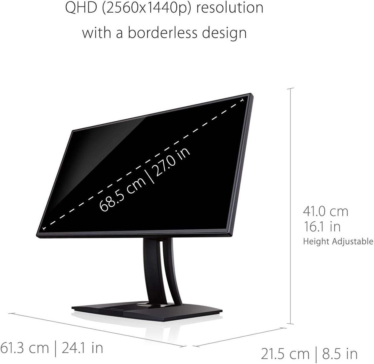 ViewSonic VP2768a 27-Inch IPS 1440p Monitor with Advanced Ergonomics, 90W USB C, RJ45, HDMI, Daisy Chain (Renewed)