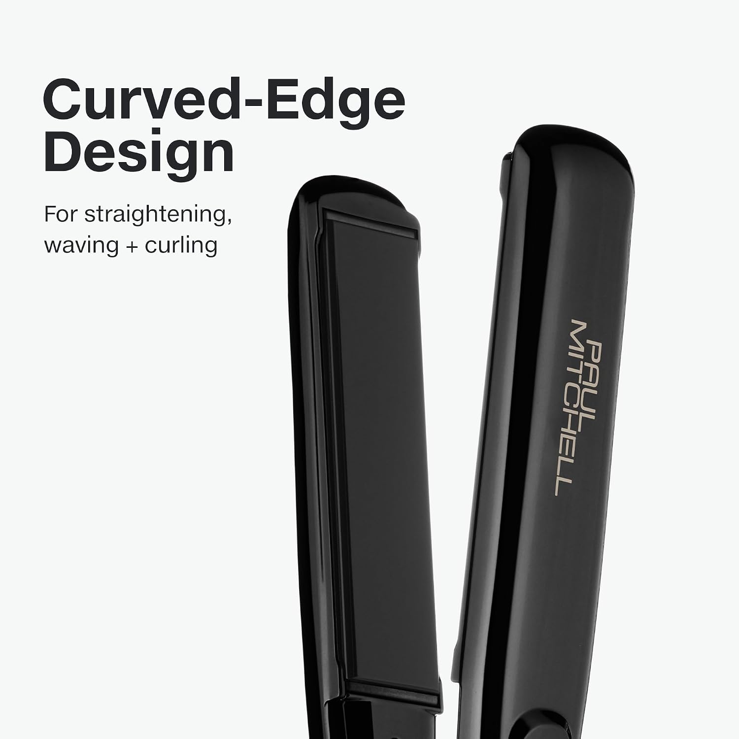 Paul Mitchell Style+ 1' Ceramic Flat Iron, Adjustable Heat Settings, for Straightening + Curling
