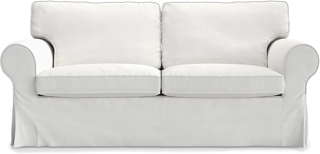 MASTERS OF COVERS Ektorp Loveseat (2 Seat) Sofa Cover Replacment Slipcover Designed for IKEA Ektorp Two Seater Sofa Slipcover (Cool White)-NOT fit Uppland Series Sofa