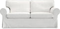 MASTERS OF COVERS Ektorp Loveseat (2 Seat) Sofa Cover Replacment Slipcover Designed for IKEA Ektorp Two Seater Sofa Slipcover (Cool White)-NOT fit Uppland Series Sofa