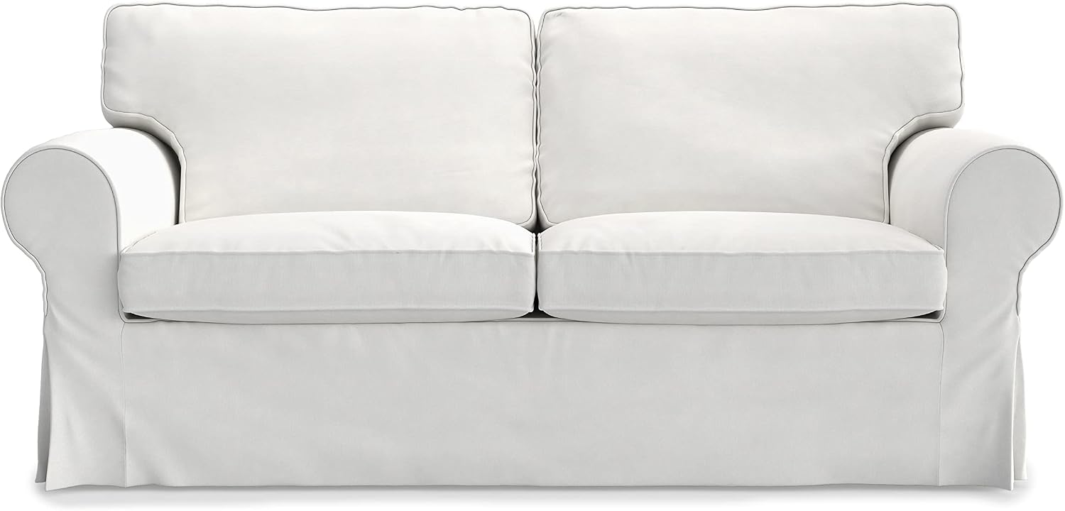 MASTERS OF COVERS Ektorp Loveseat (2 Seat) Sofa Cover Replacment Slipcover Designed for IKEA Ektorp Two Seater Sofa Slipcover (Cool White)-NOT fit Uppland Series Sofa