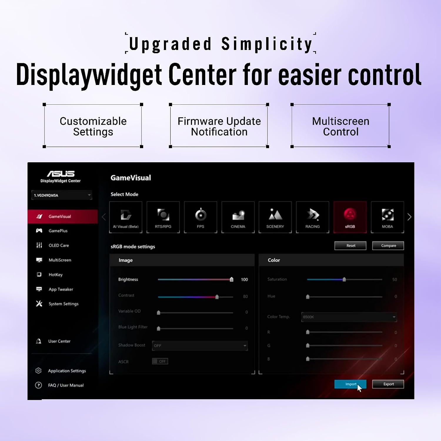 ASUS 24.5' FHD Gaming Monitor, Fast IPS Display, 310Hz, 0.3ms, G-SYNC Compatible, FreeSync Premium, ELMB Sync, 99% sRGB, AI-Powered Gaming Enhancements, Bult-in Speaks, HDMI, DisplayPort