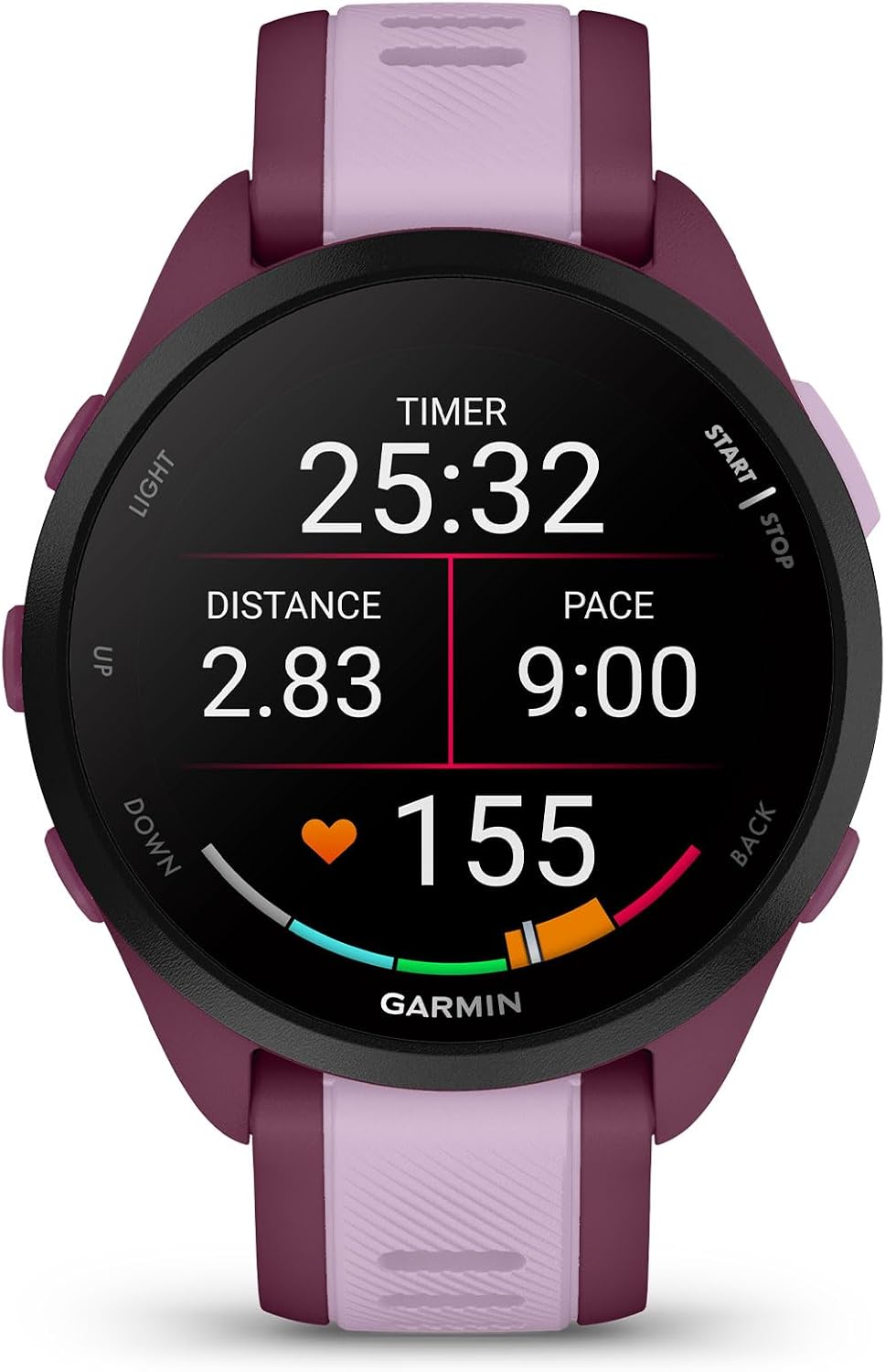 Garmin Forerunner 165 Music GPS Smartwatch, Turquoise | AMOLED Display, Daily Workouts, Music | Signature Series Modern Power Stand Bundle