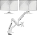 Pixio Two PX279 Wave White 27 inch 240Hz Refresh Rate FHD 1080p Resolution Fast IPS Panel 1ms GTG Resonse Time Gaming Monitor and PS1D Wave White Dual Monitor Arm