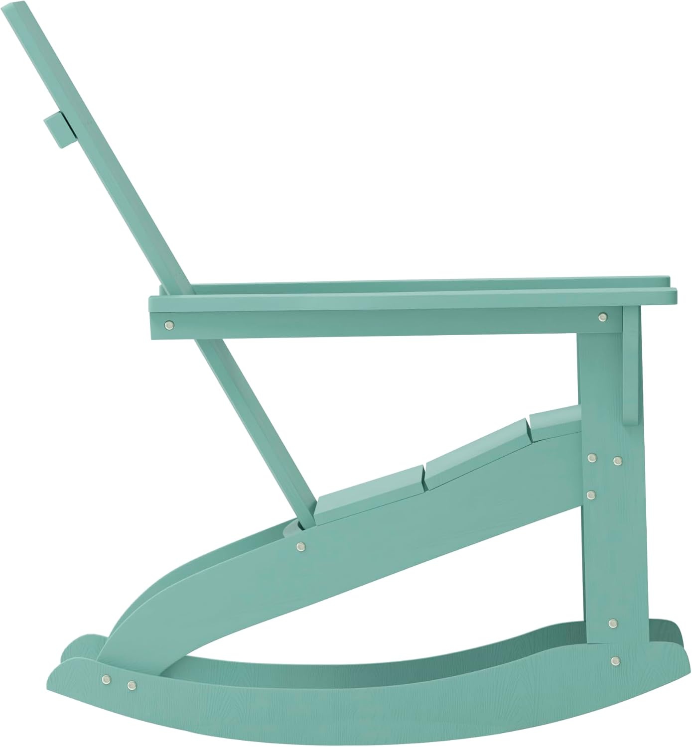 EMMA + OLIVER Harmon Adirondack Rocking Chair - Sea Foam Poly Resin - for Indoor/Outdoor Use - All Weather Materials - Easy Assembly - 350 lb. Weight Capacity