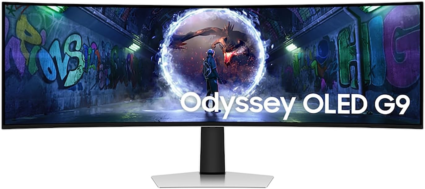 SAMSUNG 49' Odyssey DQHD (5,120x1440) 240Hz OLED G9 Curved Gaming Monitor