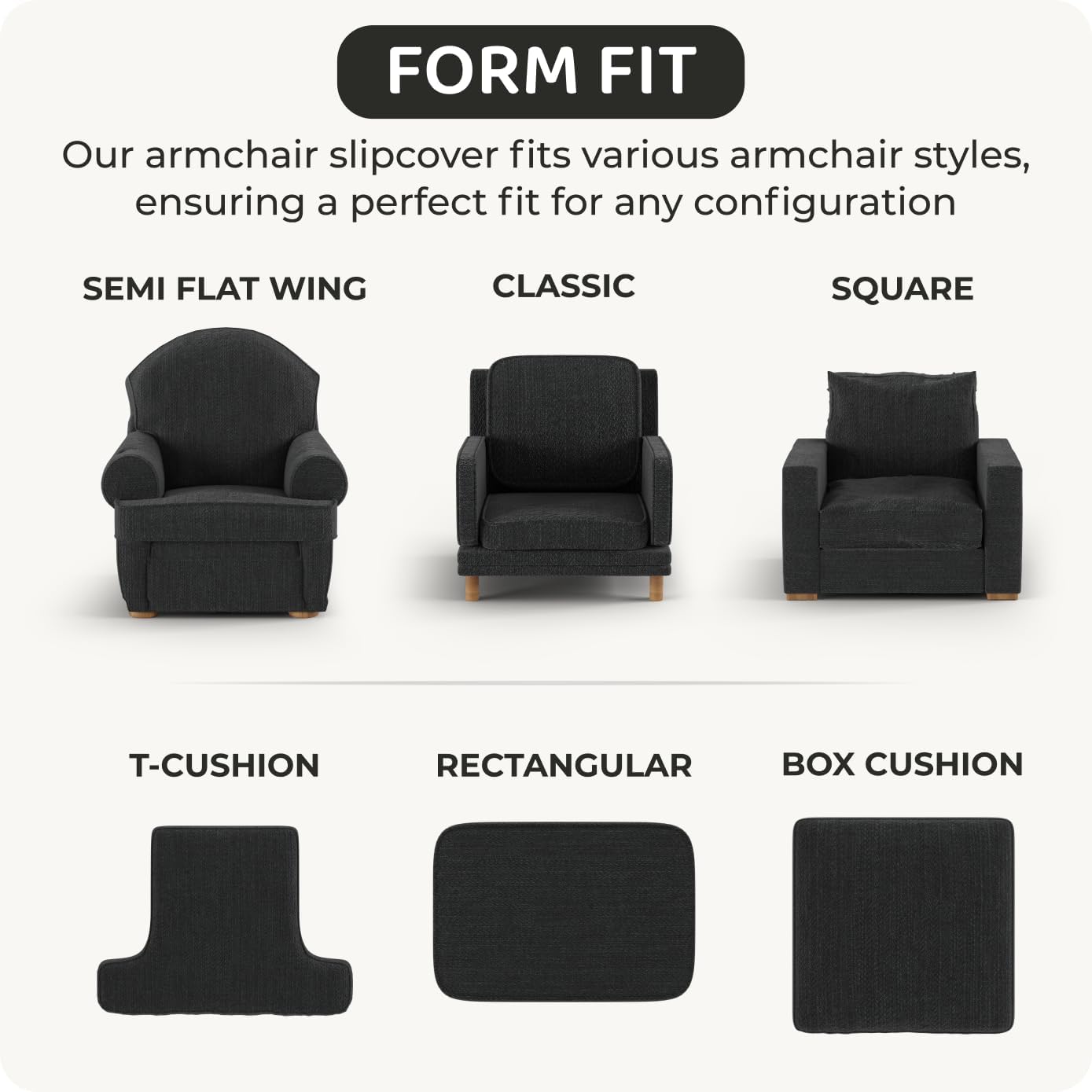PAULATO BY GA.I.CO. Chair Cover - Armchair Cover - Armchair Slipcover - Soft Fabric Slipcover - 1-Piece Form Fit Stretch Stylish Furniture Protector - Microfibra Collection - Ash (Chair)