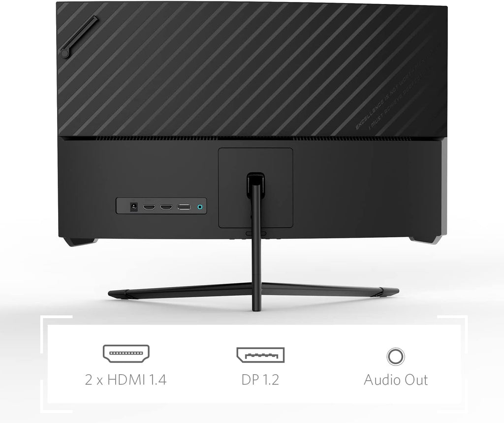 24'' 165Hz Refresh Rate Curved Monitor Full HD 1080P with HDMI Display Ports, VESA Compatible, Free-Tearing Eye Care Monitor for Home Office and Gaming (DP Cable Included)