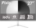 Pixio PX27U Wave White 27 inch 160Hz Refresh Rate 4K 3840x2160p Resolution Fast IPS Panel 1ms GTG Response Time Black Tilt Adjustable Gaming Monitor with Adaptive Sync