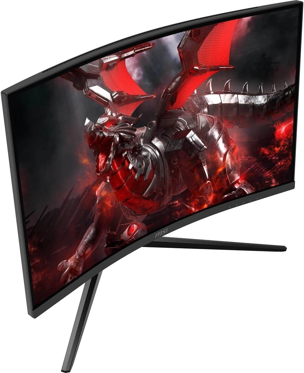 msi MAG27C6F 27-inch 1920 x 1080 (FHD), Rapid VA, Gaming Monitor 180Hz, Adaptive Sync, 0.5ms, HDMI, Display-Port, VESA Mountable, Tilt