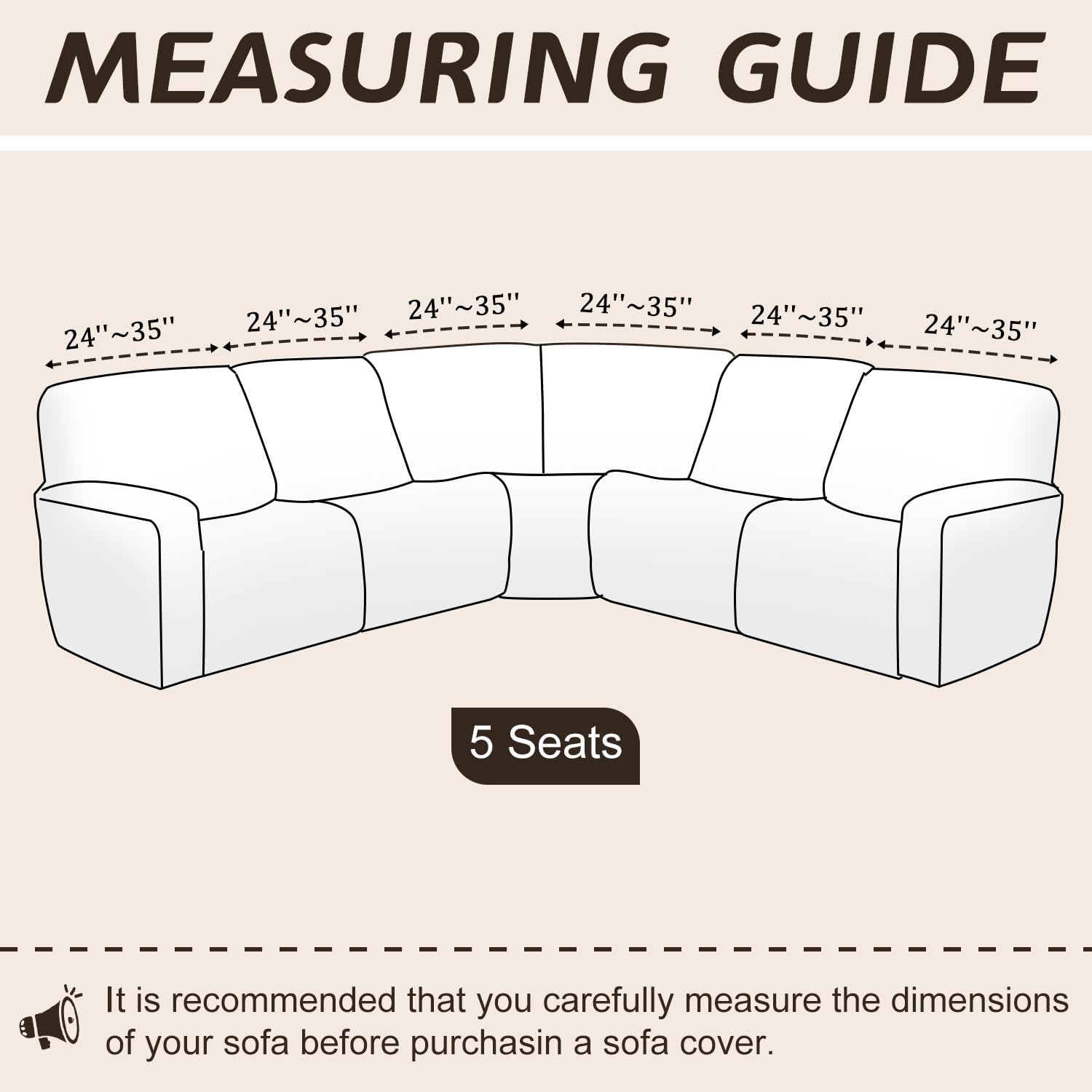 Arfntevss Sectional Recliner Couch Covers Velvet Corner Sectional Sofa Cover for Reclining Couch Stretch Soft L Shape Recliner Slipcover Thick U Shaped Washable Protector (5 Seat Cover, Dark Brown)