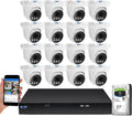 GW Security 16 Channel NVR UltraHD 4K Face Recognition NDAA & TAA Compliant Security Camera System with 16 x 8MP @25FPS Outdoor & Indoor PoE Turret Cameras, 10 Smart AI Functions