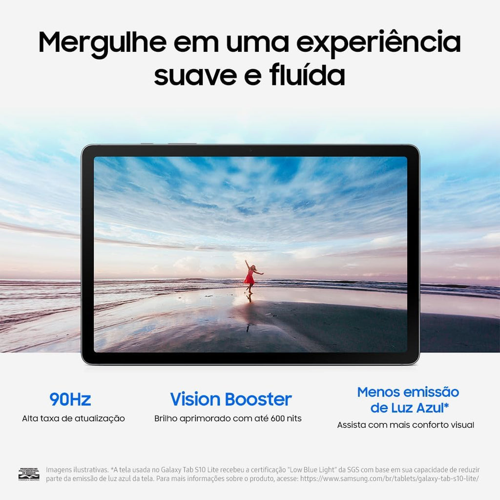 SAMSUNG Galaxy Tab S10 Lite with S-Pen | 128GB, 6GB RAM, Wi-Fi Only | 10.9' 90Hz LCD, Android 15 WiFi 6 Tablet, All Day Battery | International Model X400 | 256GB SD Card Bundle, Gray