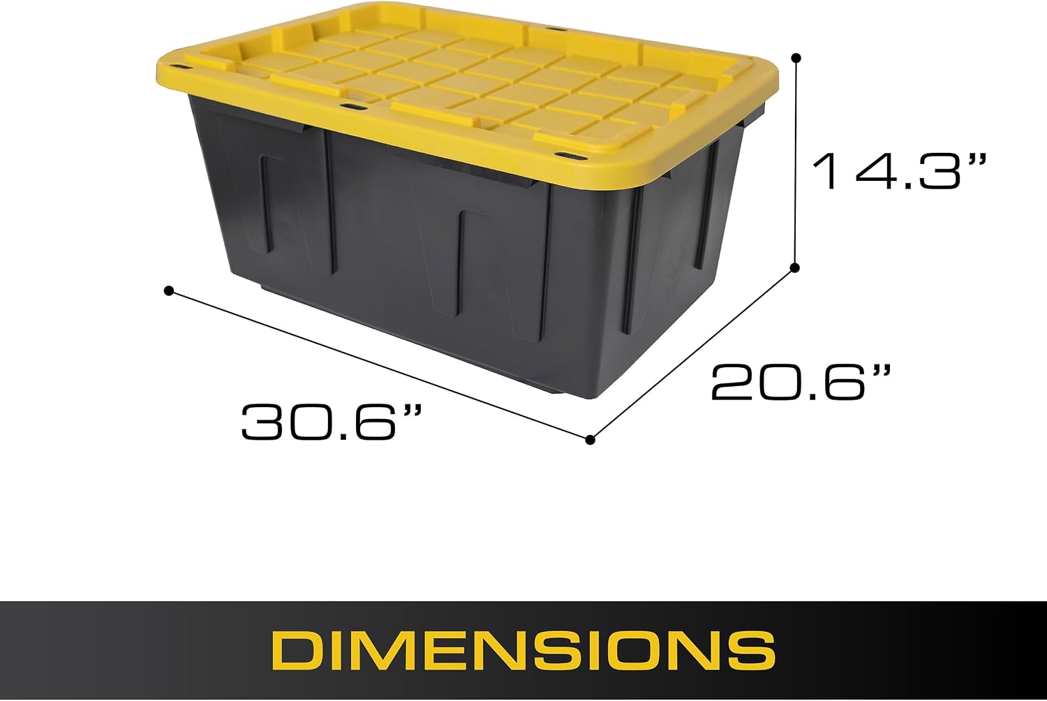 CX Black & Yellow 4-Tier Heavy Duty Storage Shelves and 8 Heavy Duty Storage Bins with Lids, 4 Shelves that Support up to 200lbs/shelf + 27 Gallon Containers (8-Pack), Organization and Storage
