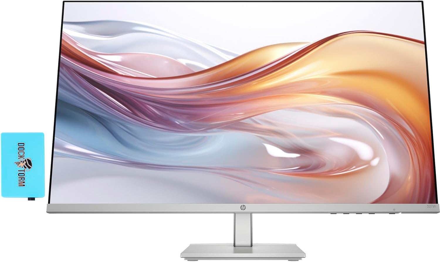 HP 27' (Replaces M27h) 100Hz IPS FHD 99% sRGB Display Monitor, Adjustable Height & Tilt, Flicker Free, Anti-Glare, Low-Blue Light Filter, Eye Ease, Black/Silver w/DKZ Hub USB Port Expander