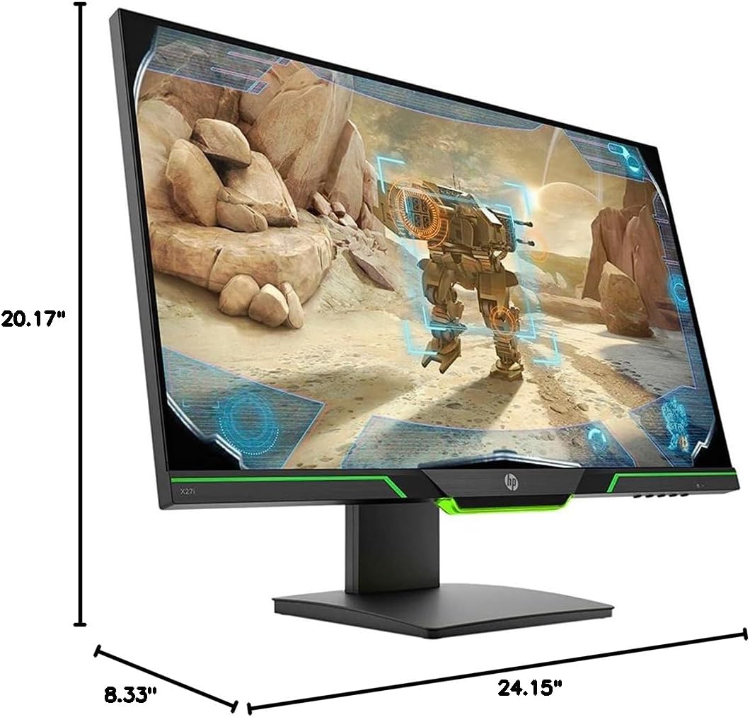 HP 27-inch FHD IPS Gaming Monitor with Tilt/Height Adjustment with AMD FreeSync PremiumTechnology (X27, 2021 Model)