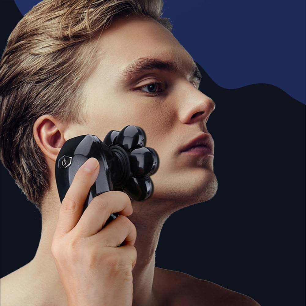 Head Shaver for Men, 6 in 1 Shaver 7-Blade Grooming Kit Electric Shaver for Men Hair Trimmer Beard Electric Razor Wet Dry Facial Body Bald Head Shaving Machine