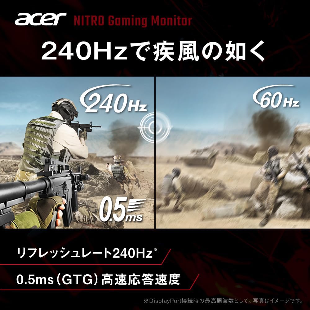 acer Nitro Gaming Monitor 27' WQHD Matte Wide View Angle VA 240Hz 0.5ms(GTG) DCI-P3 90% AMD FreeSync Premium Black Boost HDR350 Gaming View Technology Blue Light Reduction HDMI 2.1 DisplayPort v1.4